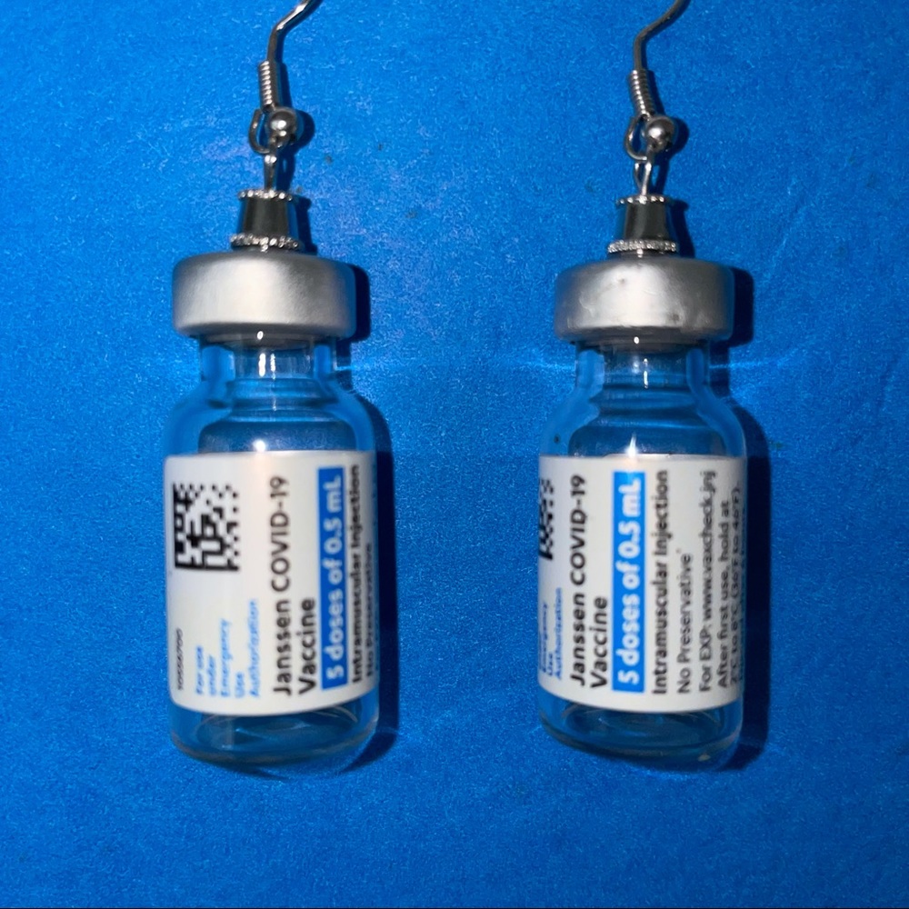 Real Covid Vaccine Vial Earrings